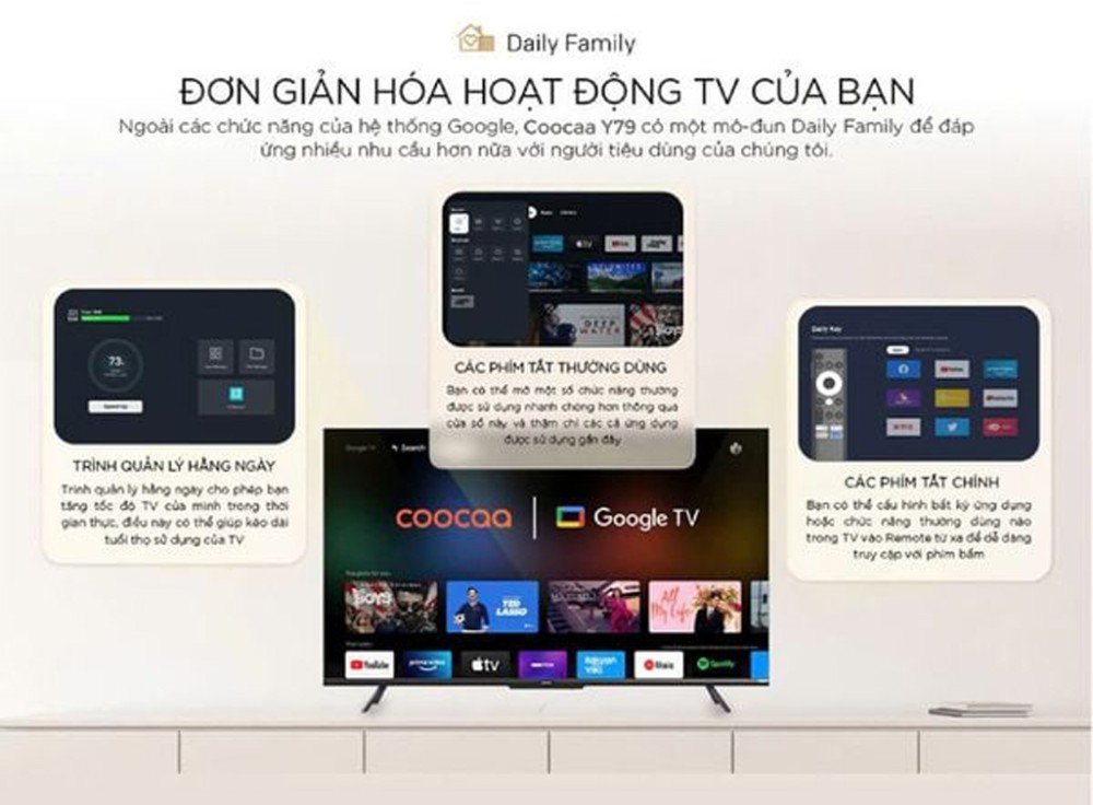 Google Tivi Coocaa 4K 60 inch 60Y79 - Hàng chính hãng