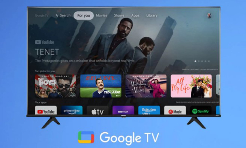 Hệ điều hành Google TV với giao diện trực quan, dễ dàng sử dụng