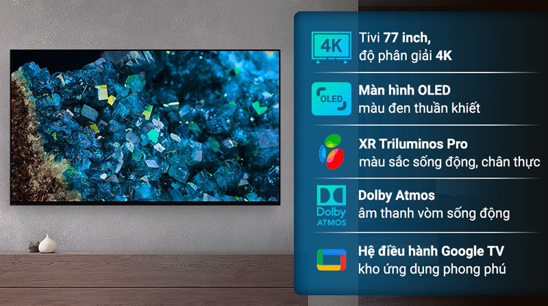 Đặc điểm nổi bật của Google Tivi Sony OLED 4K 77 Inch XR-77A80L