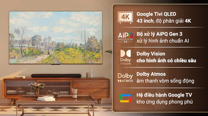 Google Tivi TCL 4K 55 inch 55P638 có nhiều tính năng nổi bật