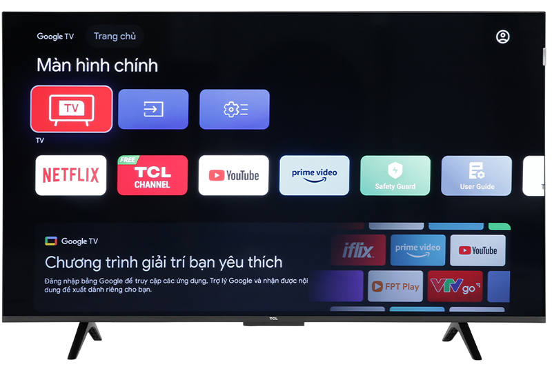 Hệ điều hành Google TV với giao diện thân thiện người dùng