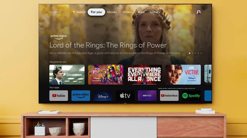 Hệ điều hành Google TV thiết kế giao diện thân thiện với người dùng