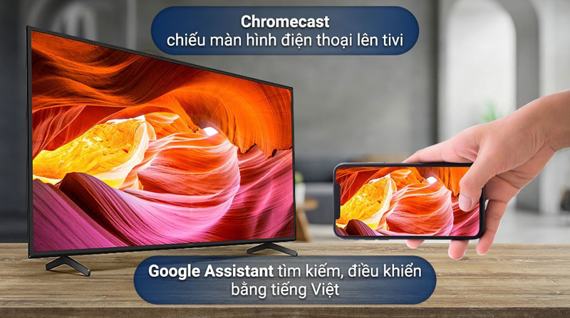 Trình chiếu nội dung từ điện thoại lên tivi thông qua Chromecast.