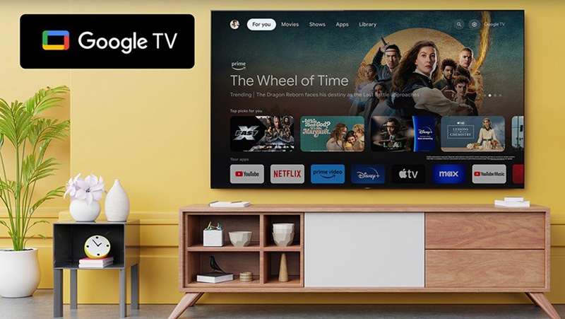 Hệ điều hành Google TV với giao diện trực quan thân thiện người xem