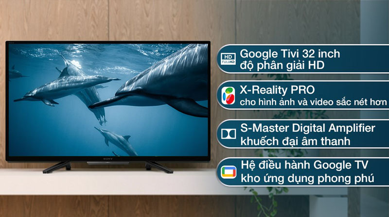 Google Tivi Sony 32 inch KD-32W830K - Hàng chính hãng