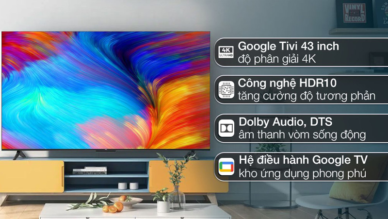 Tính năng nổi bật của google Tivi TCL LED 4K 43 inch 43P638