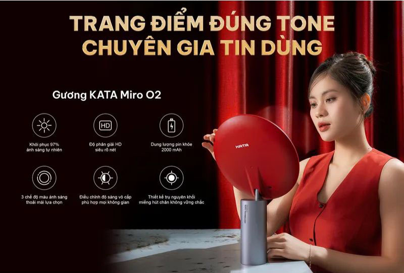 Gương Led để bàn Kata Miro O2, người bạn đồng hành của phái nữ