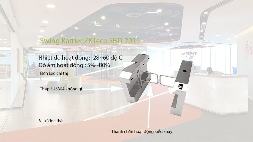 Chất liệu của hàng rào Swing Barrier bán tự động ZKTeco SBTL2011