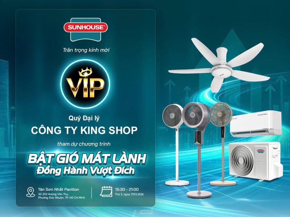 King Shop vinh dự nhận được thiệp mời tham dự chương trình “Bắt gió mát lành – Đồng hành vượt đích” do Sunhouse tổ chức