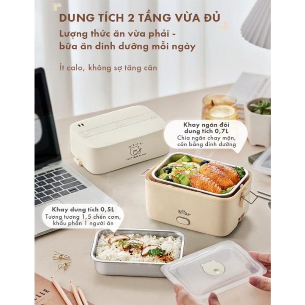 Hộp cơm điện 1.2L Bear LB-4H12C - Hàng chính hãng