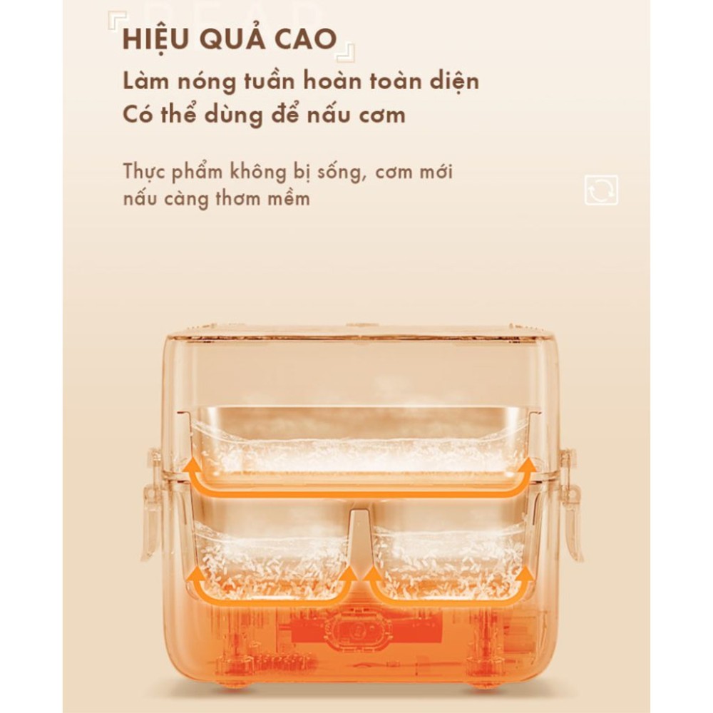 Hộp cơm điện 1.2L Bear LB-4H12C - Hàng chính hãng