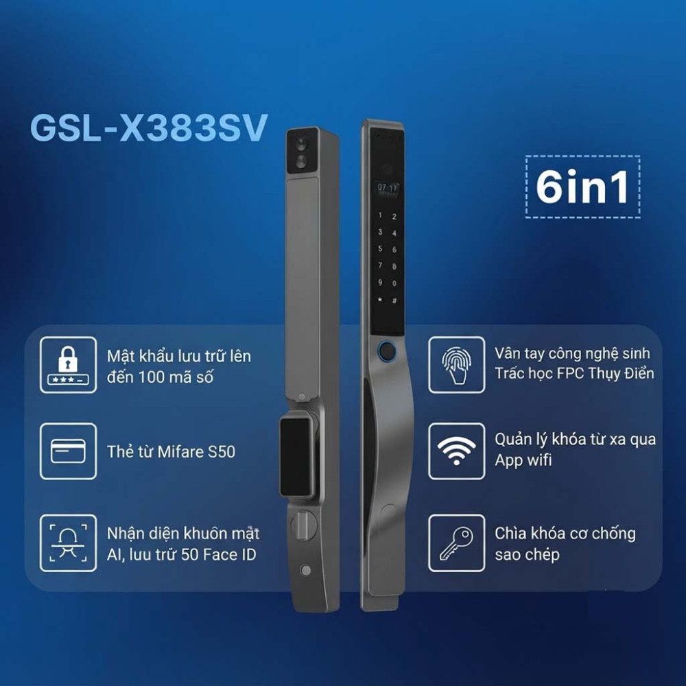 Khóa cửa thông minh Giovani GSL-X383SV - Hàng chính hãng
