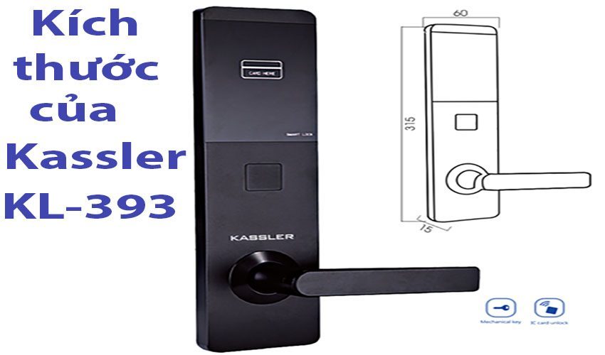 Kích thước của Khóa cửa điện tử bằng thẻ từ Kassler KL-393