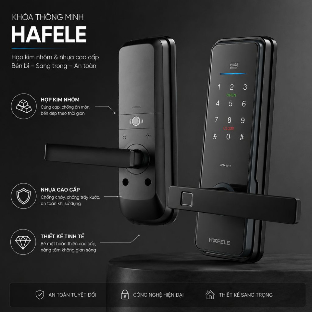 Khóa điện tử Hafele ML2502B Black  - Hàng chính hãng