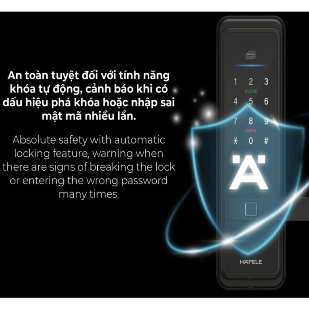 Khóa điện tử Hafele ML2502B Black  - Hàng chính hãng