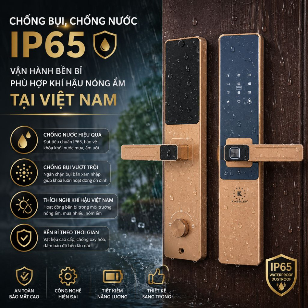 Khóa vân tay Kassler KL-567 CNC Copper - Hàng chính hãng