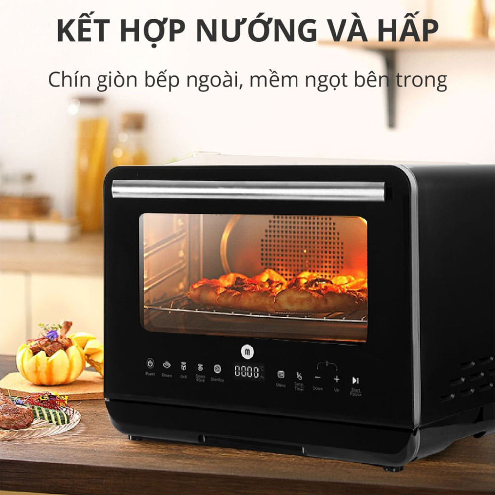 Lò chiên không dầu kết hợp hơi nước Mishio MK-318 20 lít - Hàng chính hãng