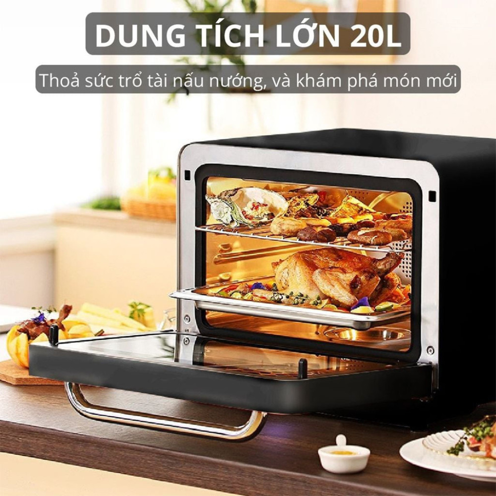 Lò chiên không dầu kết hợp hơi nước Mishio MK-318 20 lít - Hàng chính hãng