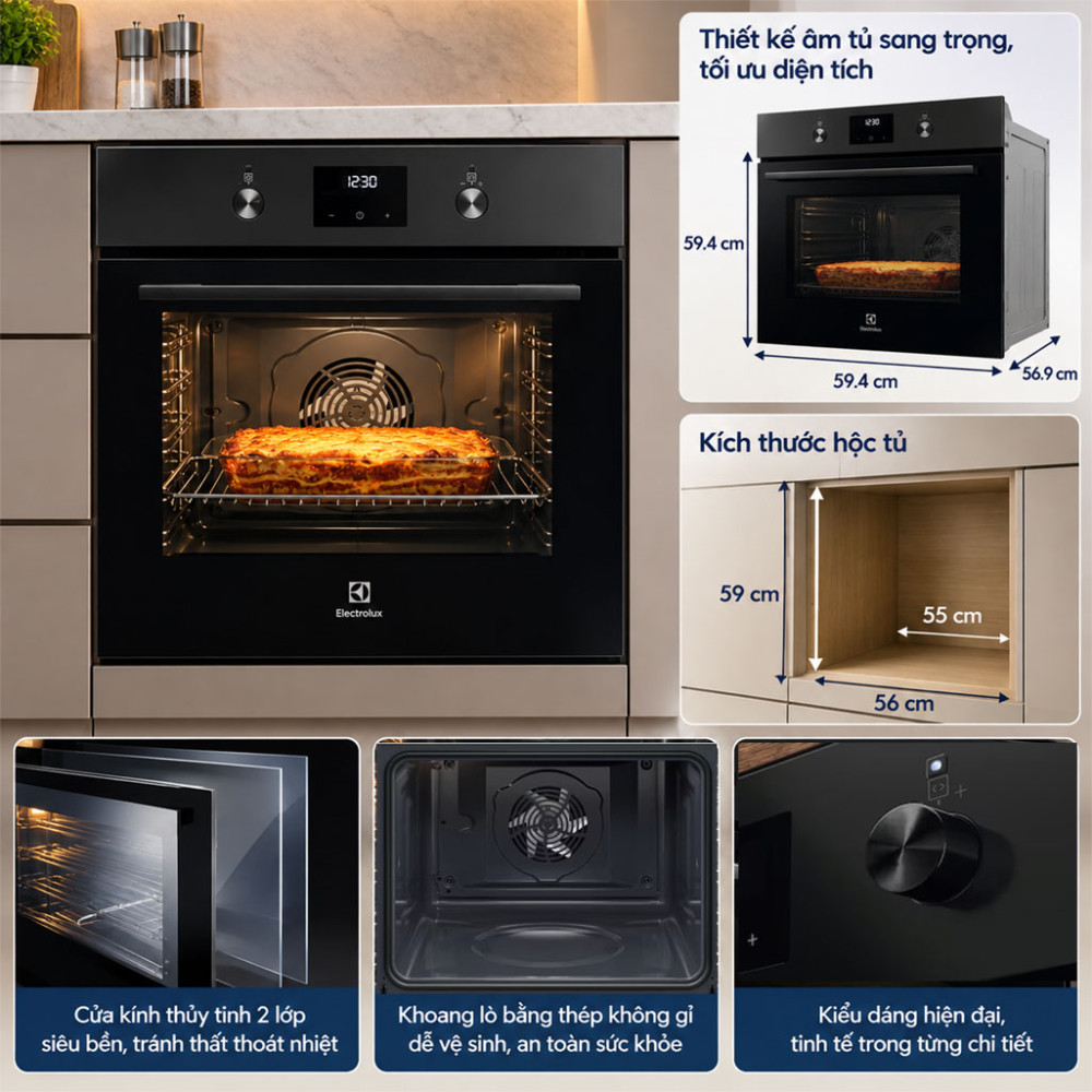 Lò nướng âm Electrolux KOIGE00H2 72 lít - Hàng chính hãng