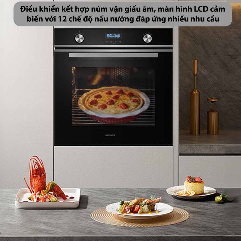 Lò nướng âm tủ GrandX GX75V8 - Hàng chính hãng