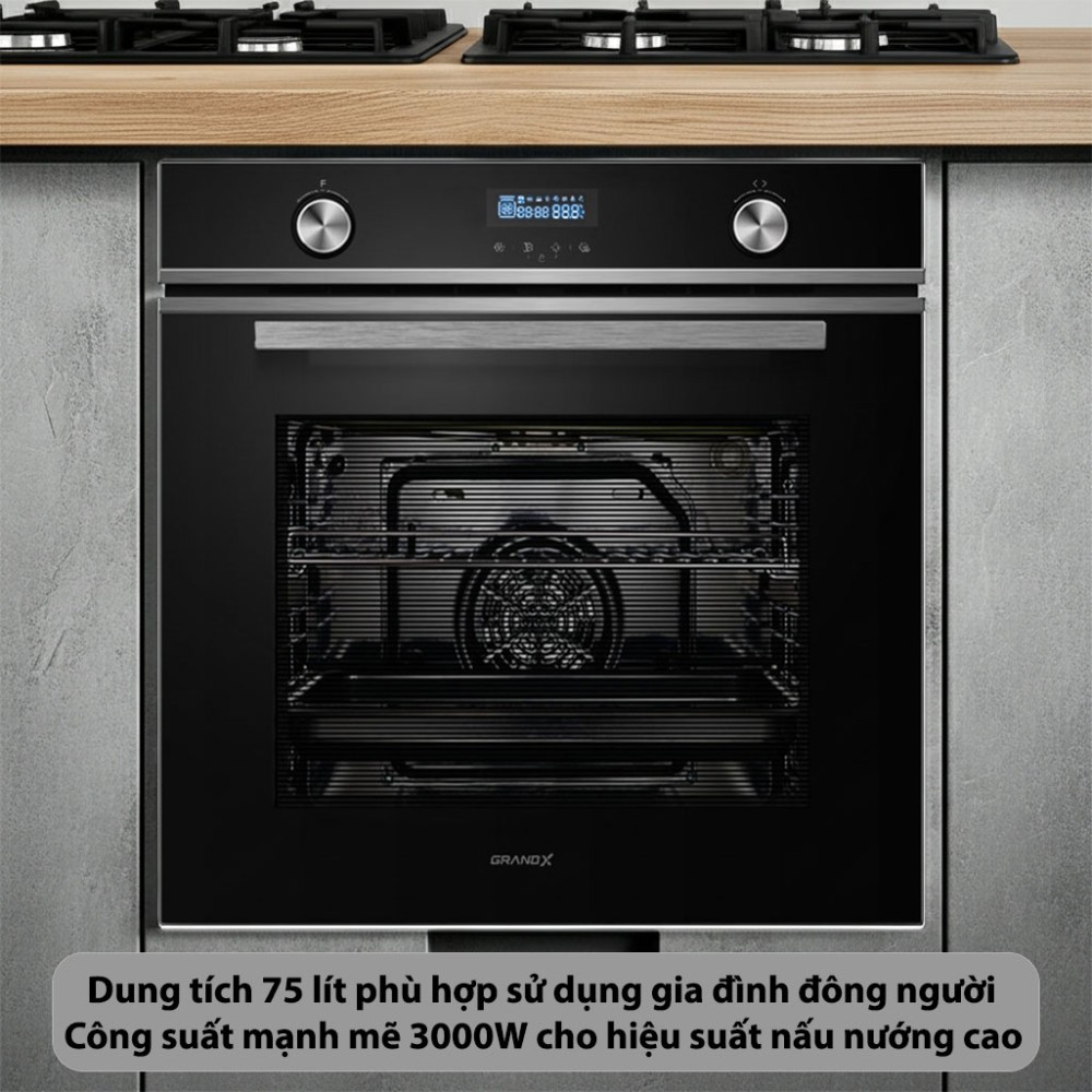 Lò nướng âm tủ GrandX GX75V8 - Hàng chính hãng