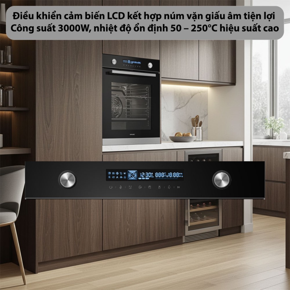 Lò nướng âm tủ GrandX GX75V9 - Hàng chính hãng