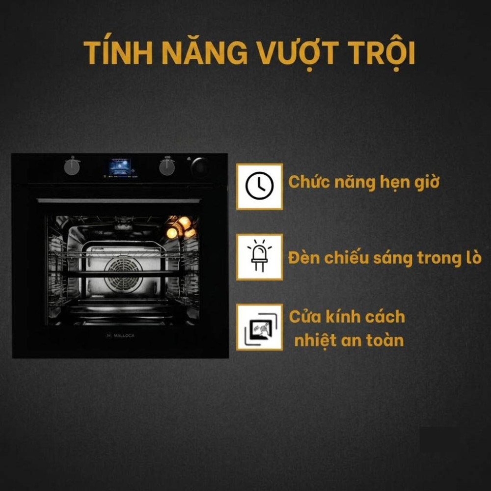 Lò nướng âm tủ Malloca MSOB75TFT - 75 lít - Hàng chính hãng