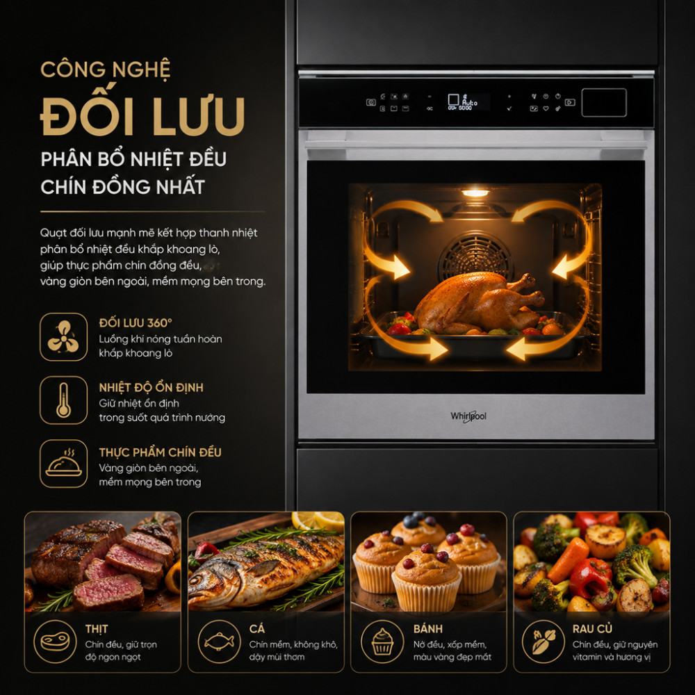  Lò nướng âm tủ Whirlpool AKZ97891IXAUS - 73 lít - Hàng chính hãng