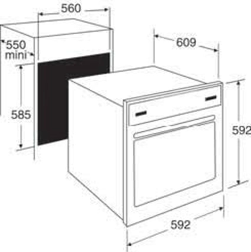 Kích thước của lò nướng đa năng Brandt FE1011XS