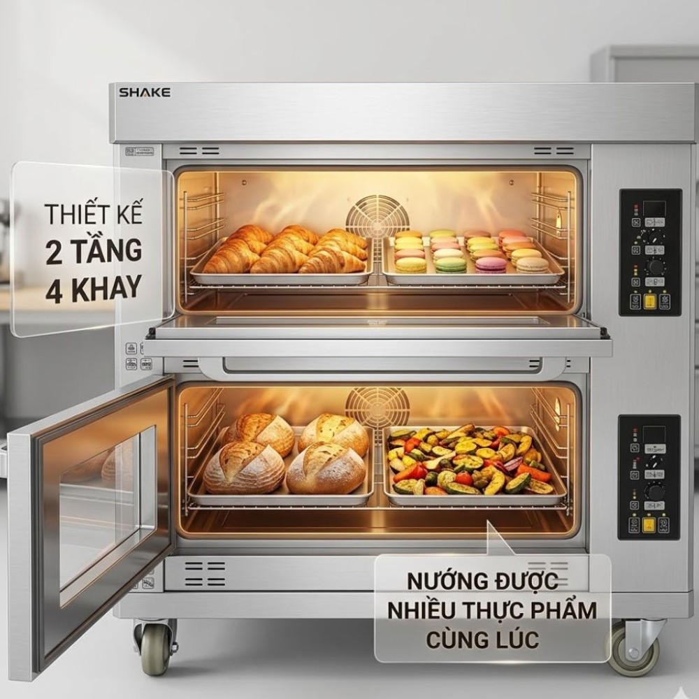 Lò nướng điện 2 tầng 4 khay OEM LXY-2T4 - Hàng chính hãng