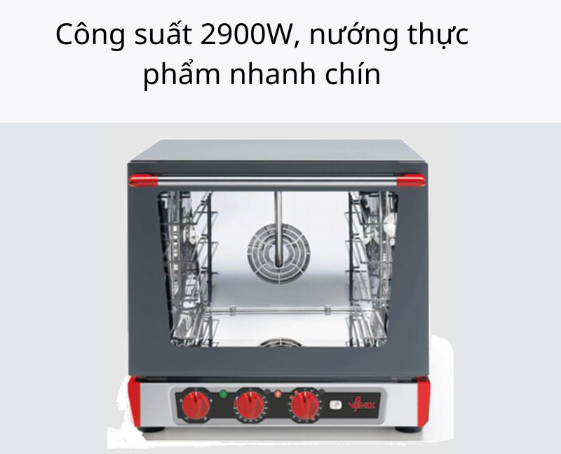 Công suất mạnh mẽ giúp nướng thực phẩm nhanh chóng