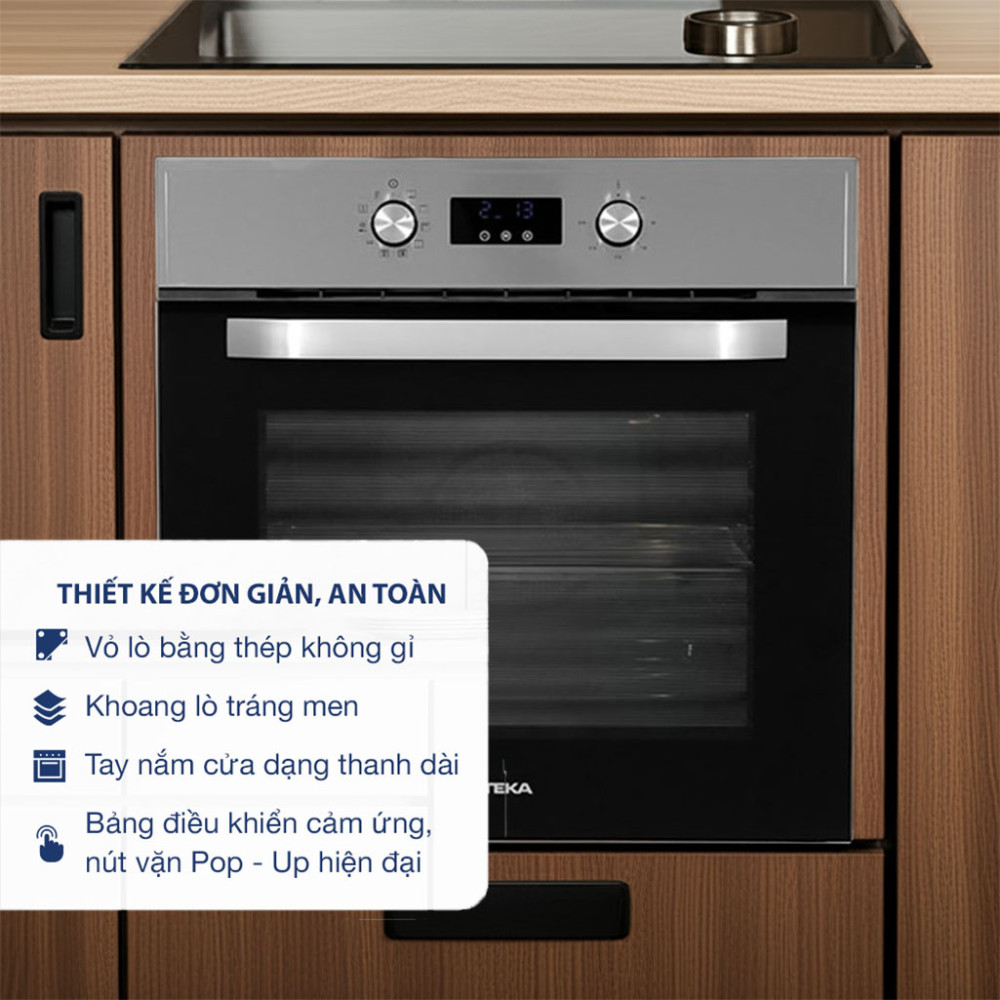 Lò nướng đối lưu Teka HCB-6435 70 lít thiết kế kiểu dáng lắp âm sang trọng, chất liệu cao cấp bền bỉ