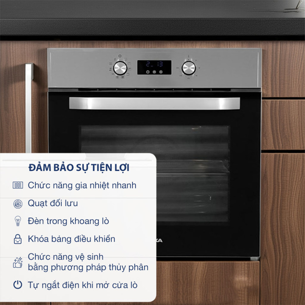Lò nướng đối lưu Teka HCB-6435 70 lít tính năng tiện ích và an toàn
