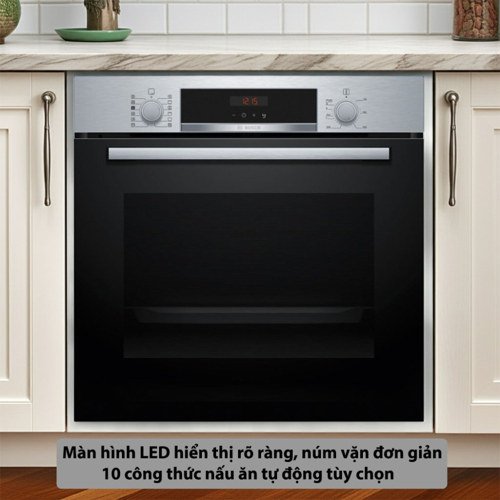 Lò nướng kèm hấp Bosch HQA574ES3 Serie 4 - 71 lít bảng điều khiển hiện đại dễ sử dụng