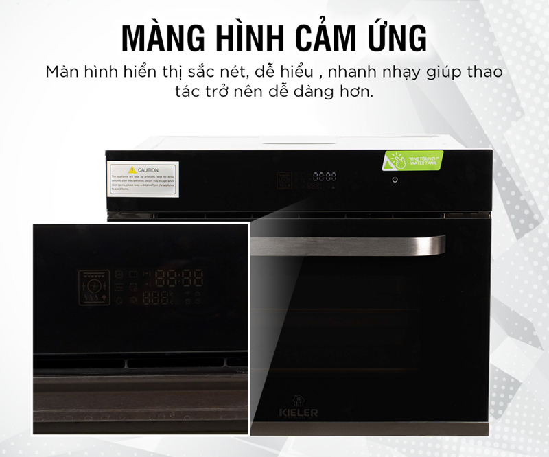 Bảng điều khiển cảm ứng nhạy bén và màn hình Led hiển thị nhiệt độ cũng như thời gian