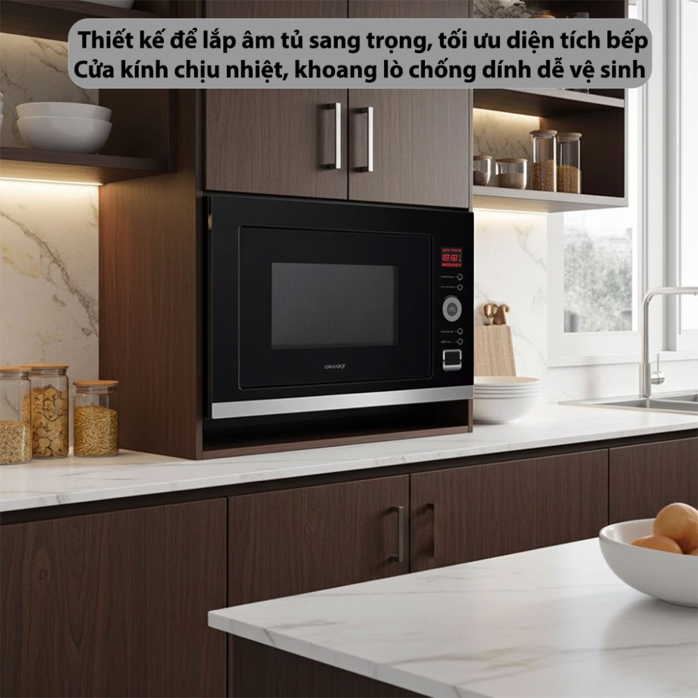 Lò nướng tích hợp lò vi sóng âm tủ GrandX GX30MW5 - Hàng chính hãng