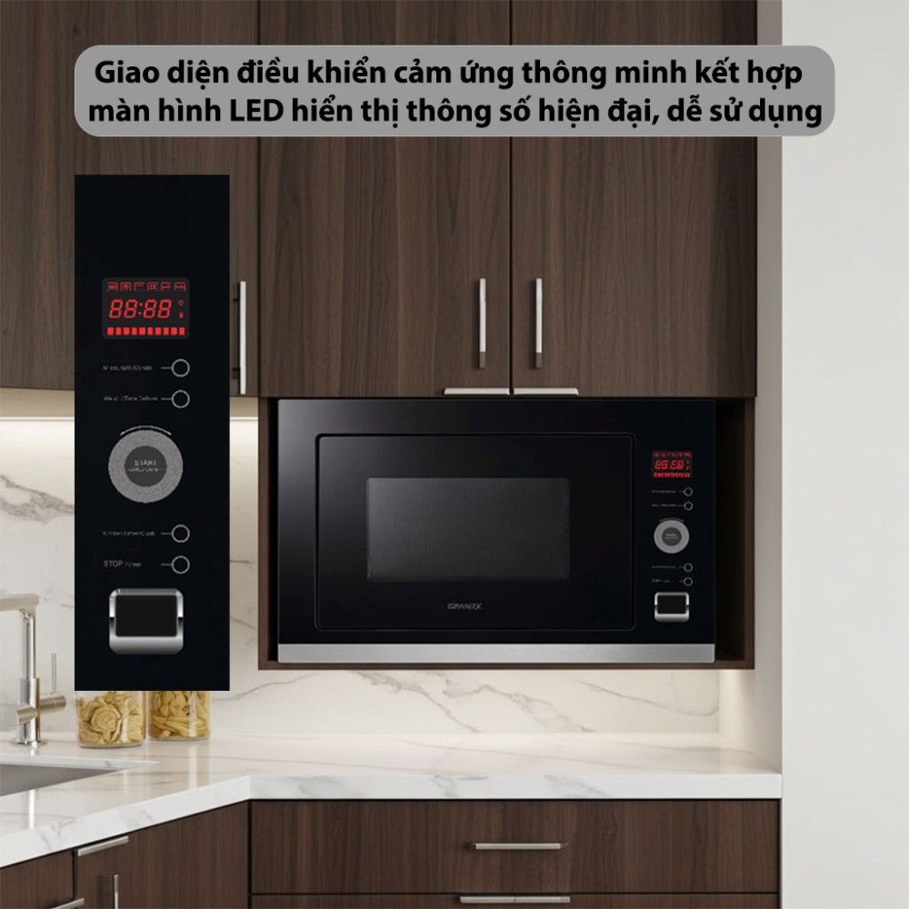 Lò nướng tích hợp lò vi sóng âm tủ GrandX GX30MW5 - Hàng chính hãng