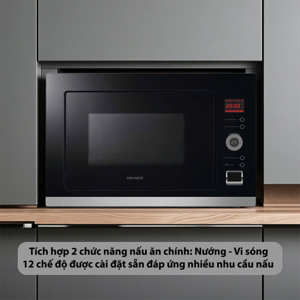 Lò nướng tích hợp lò vi sóng âm tủ GrandX GX30MW5 - Hàng chính hãng