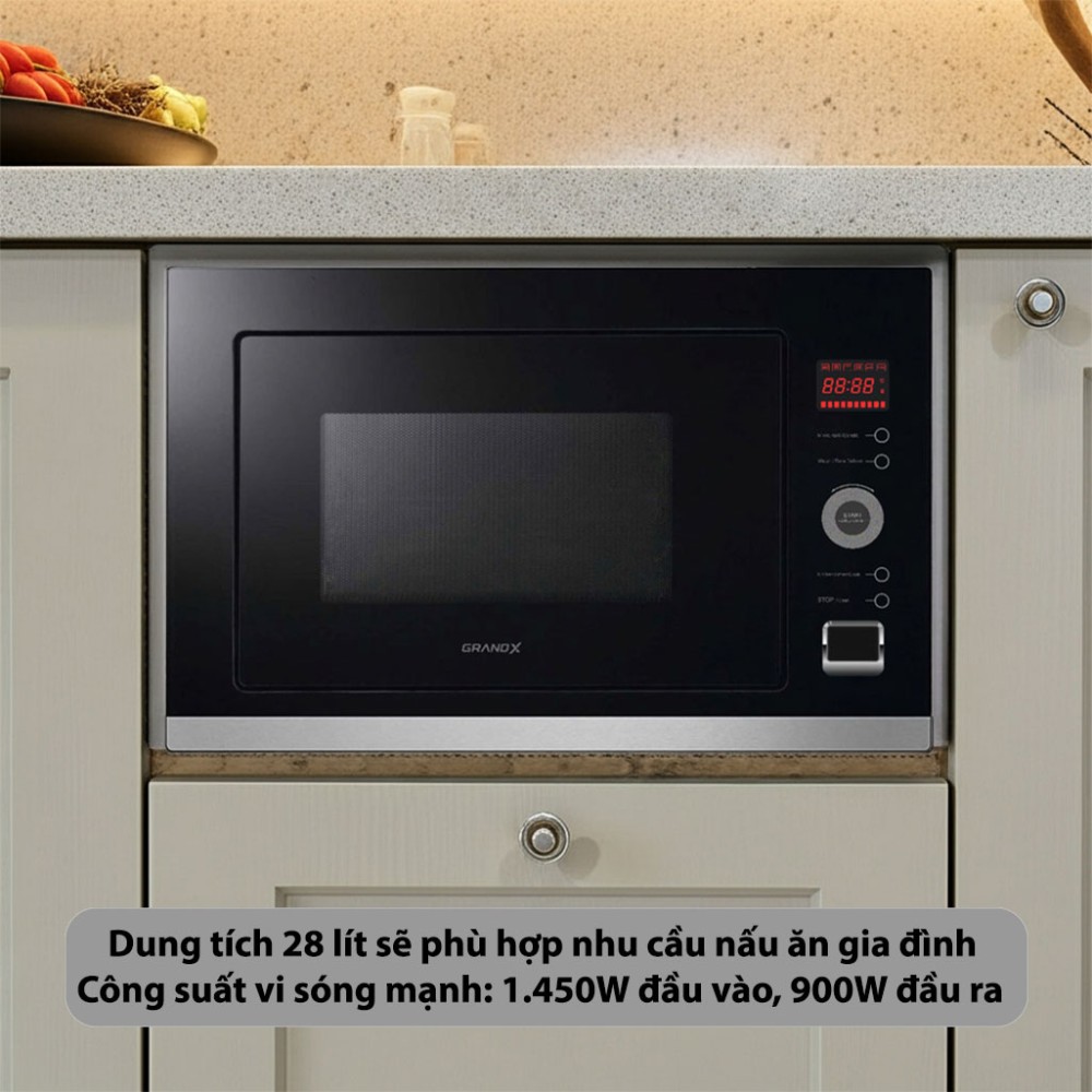 Lò nướng tích hợp lò vi sóng âm tủ GrandX GX30MW5 - Hàng chính hãng
