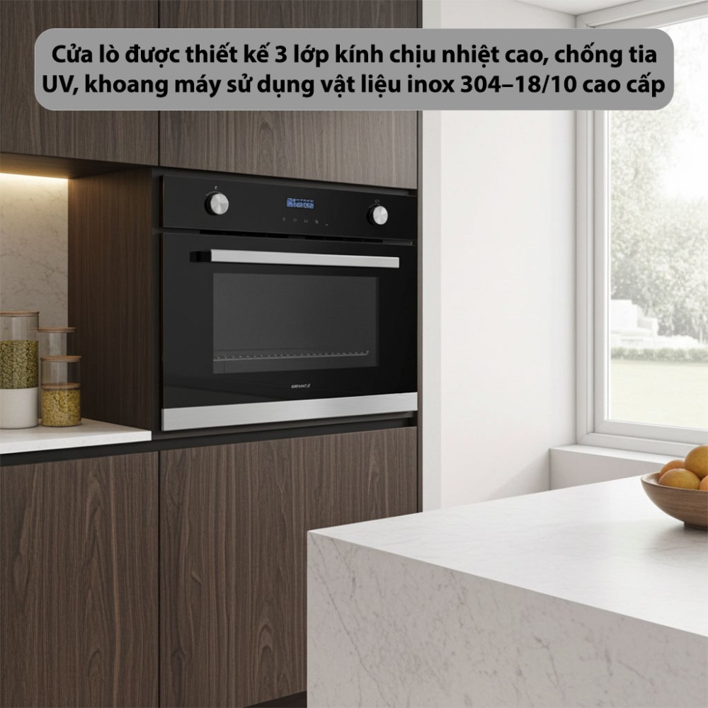 Lò nướng tích hợp lò vi sóng âm tủ GrandX GX38MW6 - Hàng chính hãng