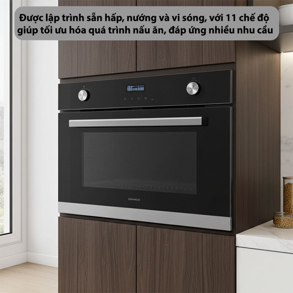 Lò nướng tích hợp lò vi sóng âm tủ GrandX GX38MW6 - Hàng chính hãng