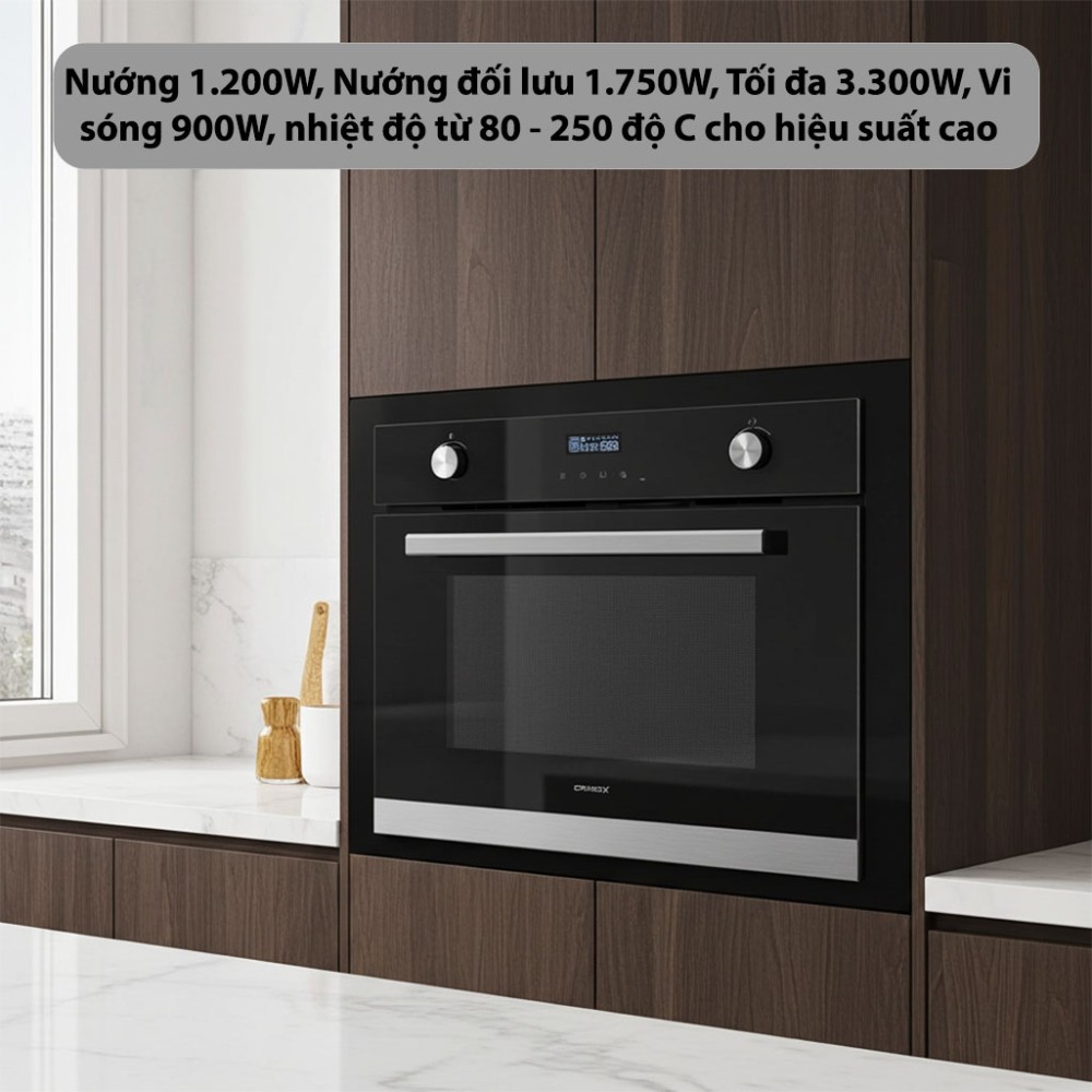 Lò nướng tích hợp lò vi sóng âm tủ GrandX GX38MW6 - Hàng chính hãng