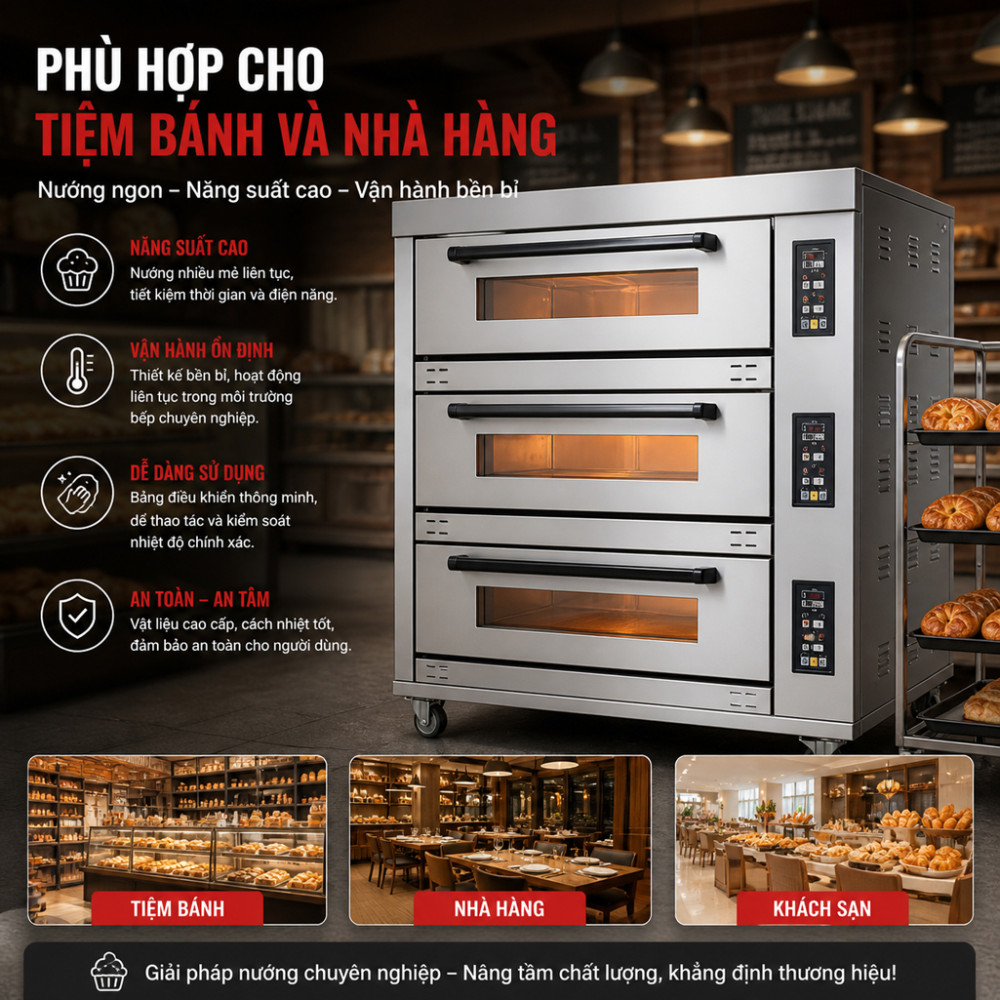 Lò nướng Luxury 3 tầng 9 khay LXY-3T9 - Hàng chính hãng
