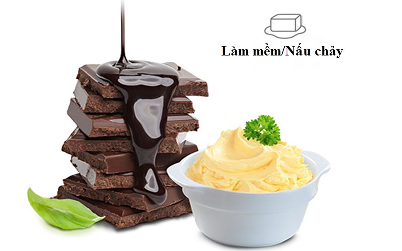 4 chế độ làm mềm, nấu chảy sô cô la, bơ, đường... của Lò vi sóng Samsung MG23H3125NK/SV