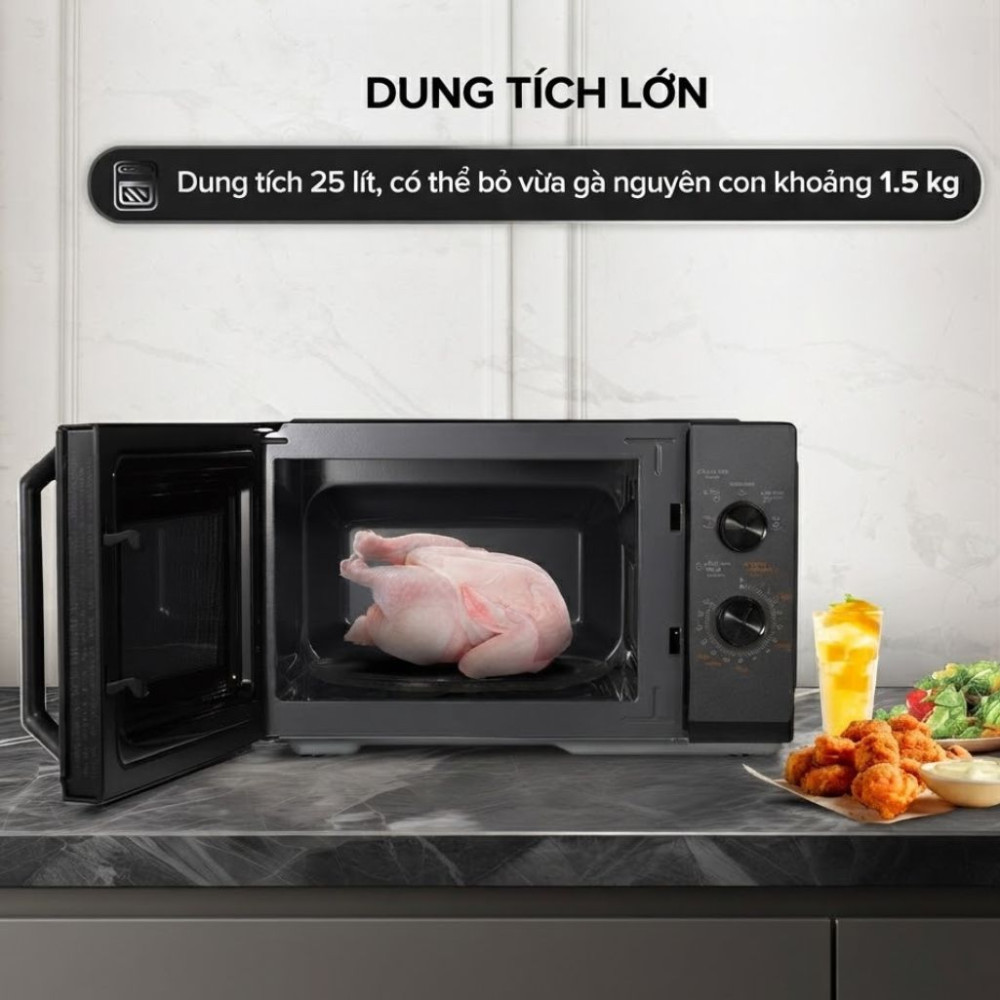 Lò vi sóng cơ Toshiba MW3-MM25PE(BK) 25 lít - Hàng chính hãng