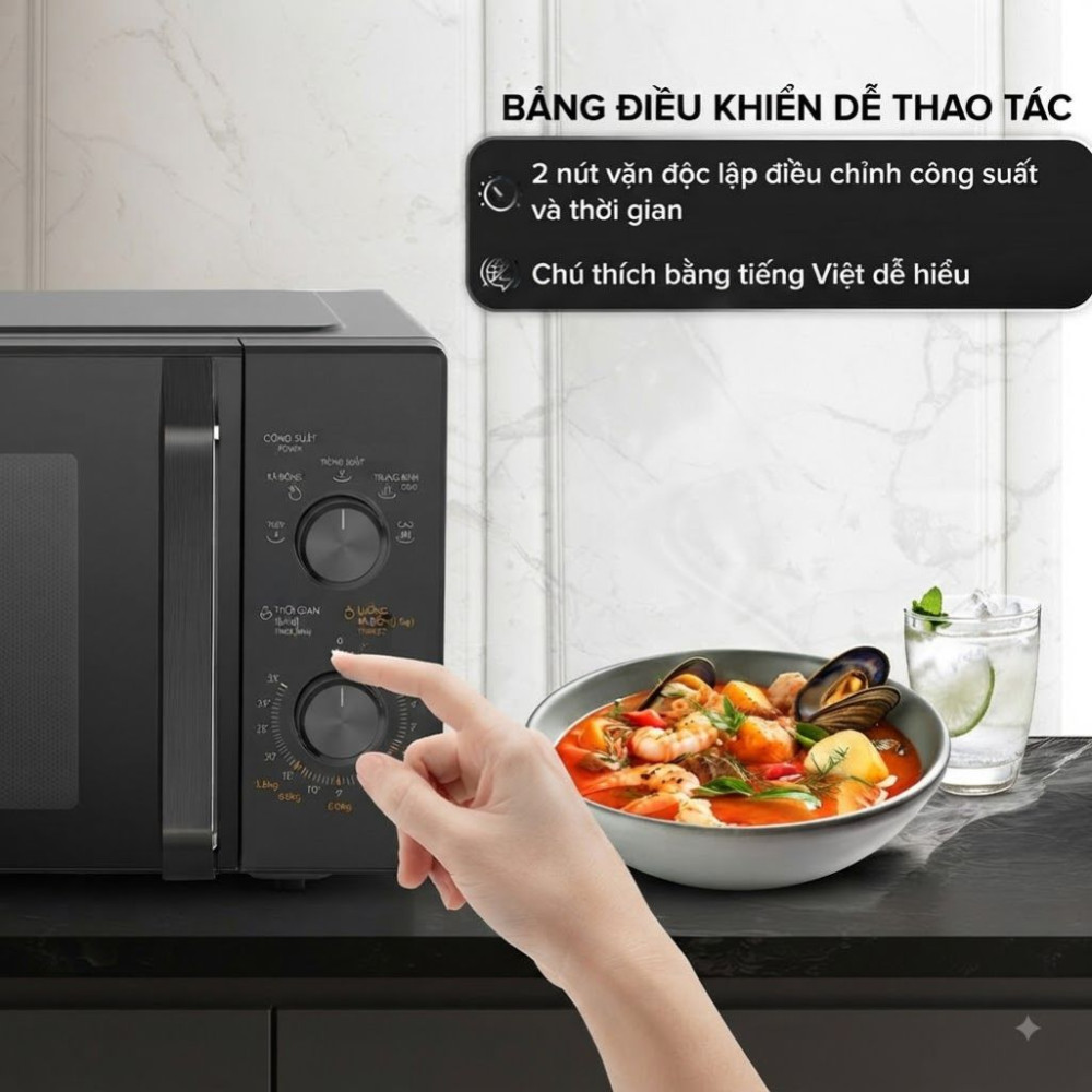 Lò vi sóng cơ Toshiba MW3-MM25PE(BK) 25 lít - Hàng chính hãng