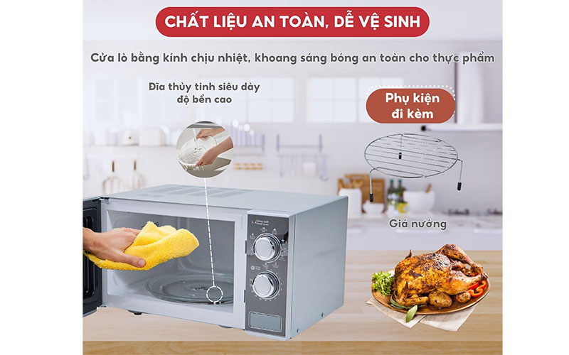 Chất liệu của Lò vi sóng có nướng Hasuka HSK-256