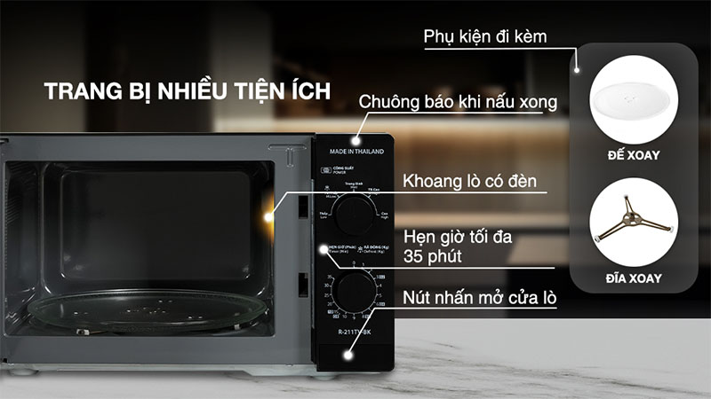 Tiện ích của Lò vi sóng có nướng Sharp R-G211TV-BK/SL