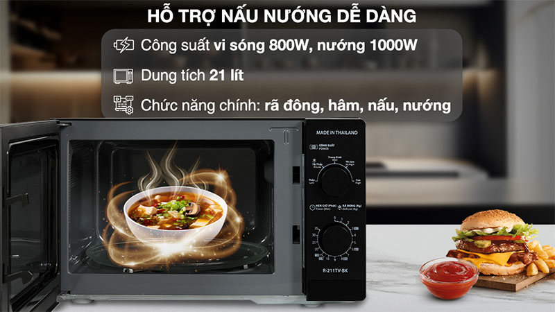 Dung tích của Lò vi sóng có nướng Sharp R-G211TV-BK/SL