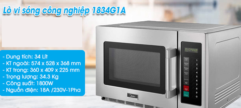 Kích thước của lò vi sóng Midea 1834G1A